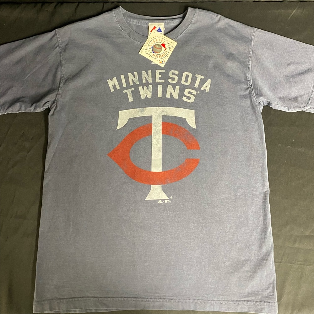 MAJESTIC / GRAY VINTAGE TWINS T SHIRT / SIZE: M